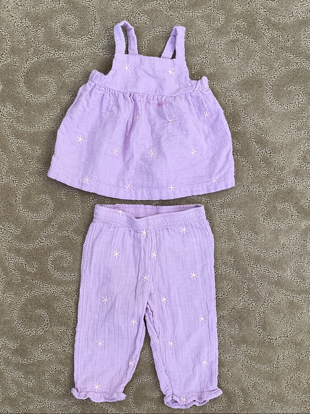 Cat & Jack Lilac Star Embroidered Tank Top & Pants Set